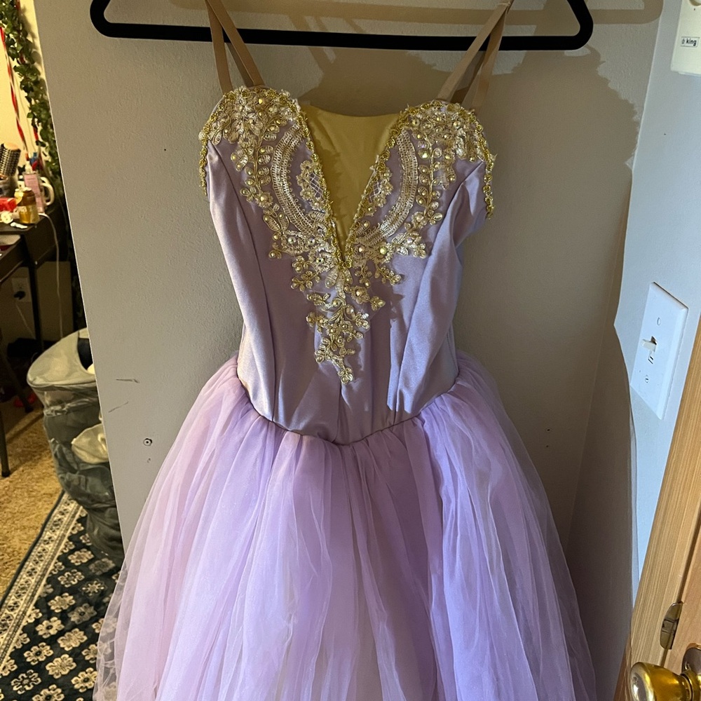 Dance Favorite SA Nutcracker Flowers Purple Dress Dance Costume Used